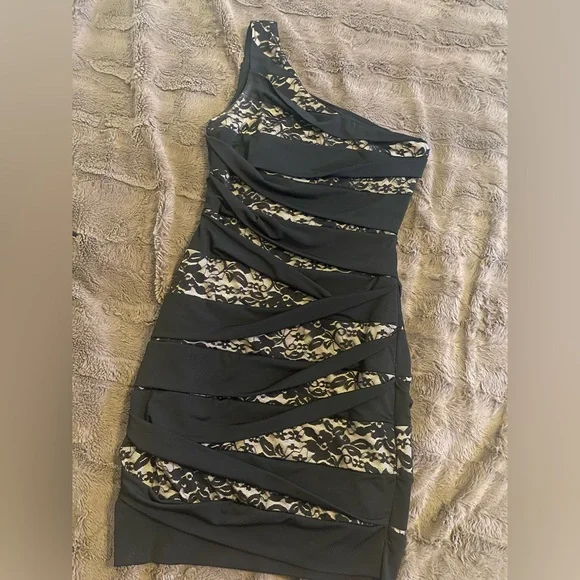 Dresses | Sexy Black Lace Dress With Nude Lining | Poshmark
